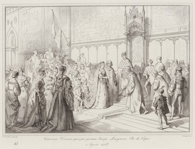 Caterina Cornaro sposa per procura Jacopo Lusignano Re di Cipro da Italian School
