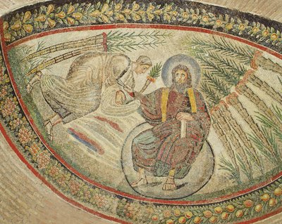 Cristo consegna le chiavi a San Pietro (mosaico) da Italian School
