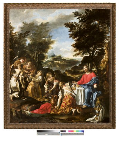 Cristo servito dagli angeli, c.1650-1700 da Italian School