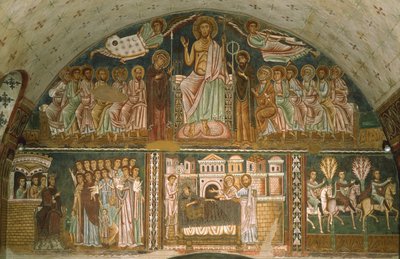 Cristo in trono tra la Vergine, Giovanni Battista, gli Apostoli e due Angeli da Italian School