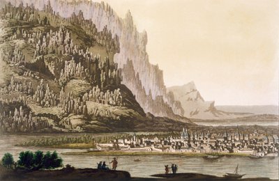 Città di Yakutsk sul fiume Lena, Siberia orientale, c.1820-30 da Italian School