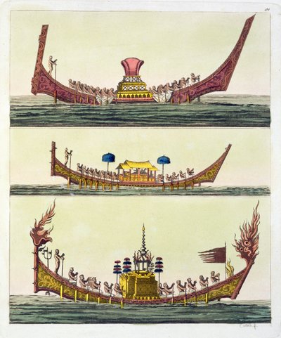 Navi cinesi Cochin, illustrazione da Le Costume Ancien et Moderne di Giulio Ferrario, pubblicato c.1820s-30s da Italian School