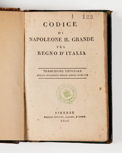 Codice di Napoleone il Grande per il Regno d