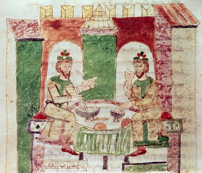 La Tavola dei Ricchi, da De Universo di Rabanus Maurus, 1023 da Italian School