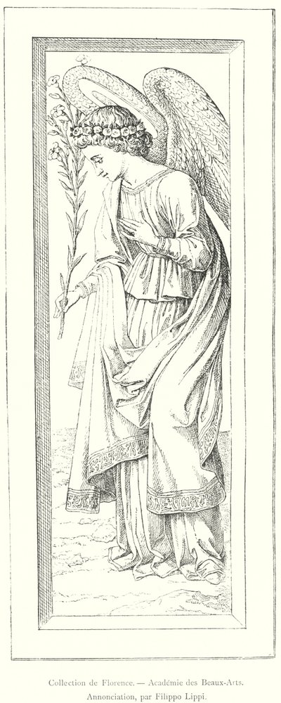 Collezione di Firenze, Accademia delle Belle Arti, Annunciazione, di Filippo Lippi (incisione) da Italian School