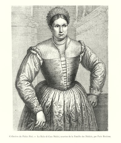 Collection du Palais Pitti, La Balia di Casa Medici, nourrice de la Famille des Medicis, par Paris Bordone da Italian School