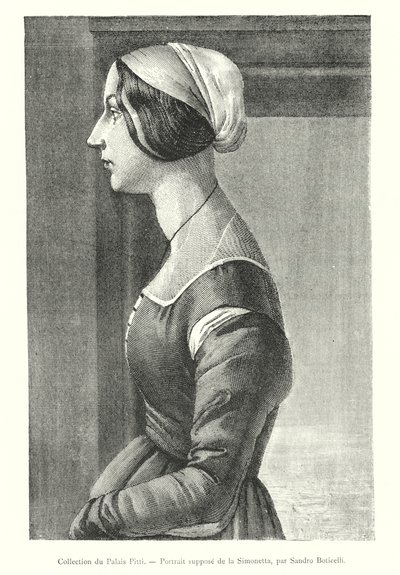 Collezione del Palazzo Pitti, Ritratto supposto di Simonetta, di Sandro Botticelli (incisione) da Italian School