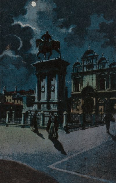 Monumento Colleoni, Venezia (litografia a colori) da Italian School