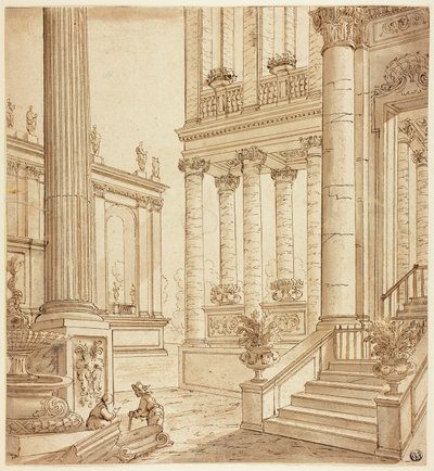 Portico colonnato da Italian School