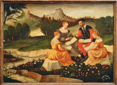 Concerto in campagna: La canzone ... (pittura su tela) da Italian School