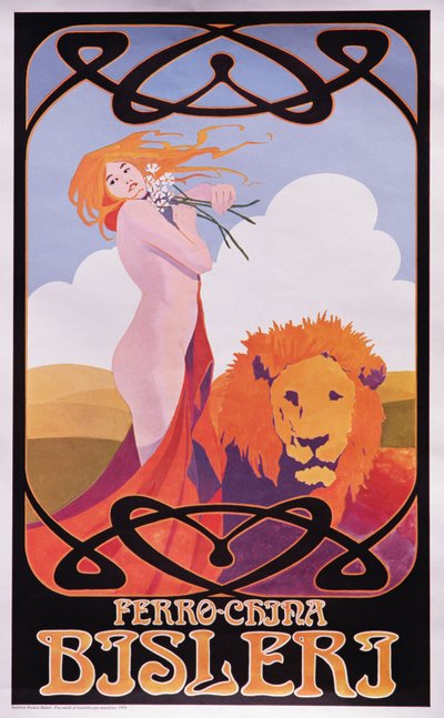 Copia di un poster del 1909 pubblicitario per Bisleri da Italian School