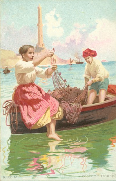 Costume Ligure (chromolitho) da Italian School