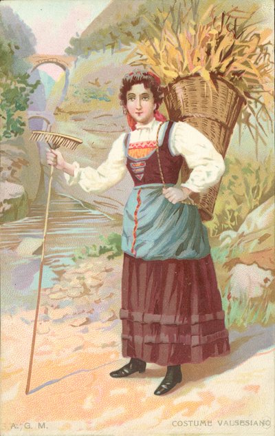 Costume Valsesiano (chromolitho) da Italian School