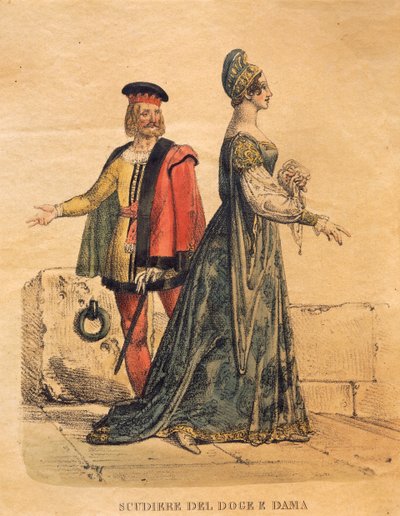 Costume per uno scudiero del Doge e una dama, da 