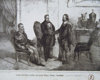 Consiglio tra Garibaldi e Cavour il 24 aprile 1861 da Italian School