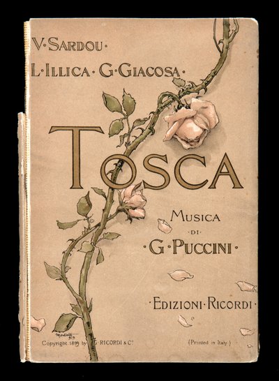 Copertina, Libretto della Tosca di Giacomo Puccini, Edizione Ricordi, Italia da Italian School