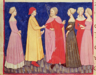 Dante e Beatrice in Paradiso, dalla Divina Commedia di Dante Alighieri (1265-1321) da Italian School