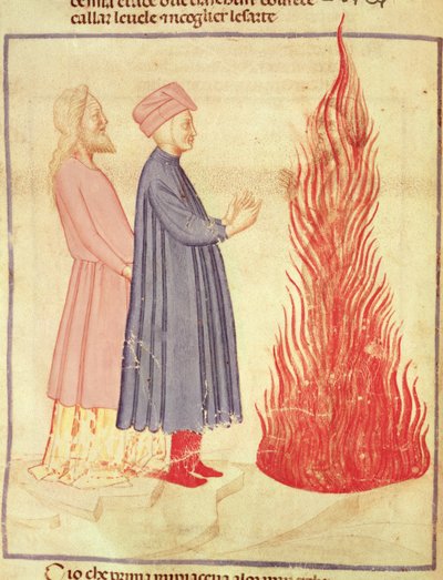 Dante e Virgilio (70-19 a.C.) riconoscono Ulisse, dalla Divina Commedia di Dante Alighieri (1265-1321) da Italian School