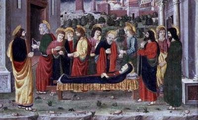 Morte della Vergine (comparto di una predella), Veneto, c.1480 da Italian School