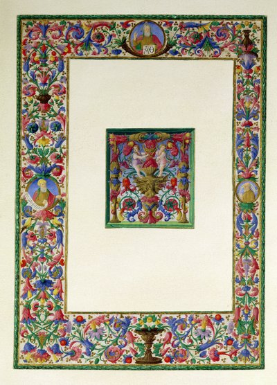 Bordo decorativo con Dio Padre e due profeti e un