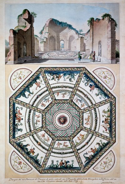 Progetto per un pavimento a mosaico ottagonale, 1779 da Italian School