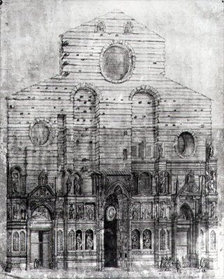 Progetto della facciata di Santa Maria del Fiore o il Duomo, Firenze da Italian School