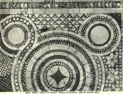 (dettaglio) del pavimento cosmatesco della Basilica di San Giovanni in Laterano, Roma (mosaico) da Italian School