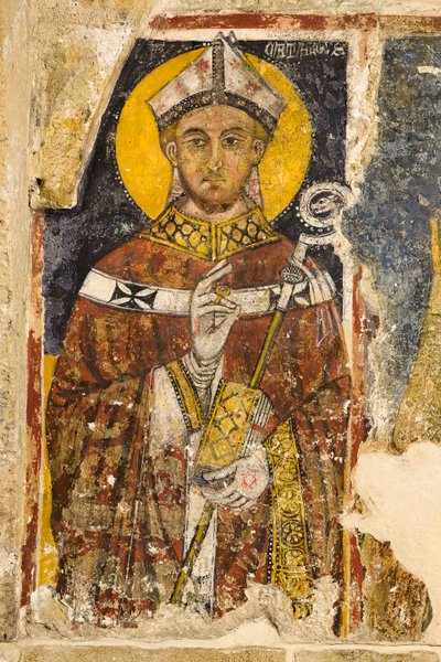 Dettaglio del trittico raffigurante San Cataldo, Cripta della Cattedrale da Italian School
