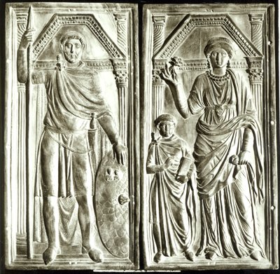 Dittico raffigurante Stilicone (c.365-408), Serena ed Euchario da Italian School