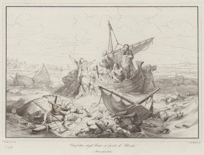 Sconfitta degli Unni al porto di Albiola, 903 da Italian School