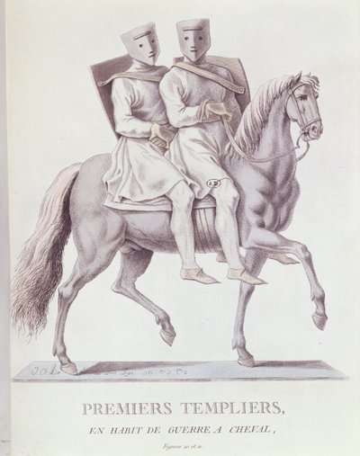 Primi Cavalieri Templari a cavallo in abito da battaglia, 1783 da Italian School