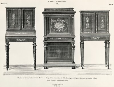 Mobili in ebano di Hunsinger e Wagner, Parigi, illustrazione da L