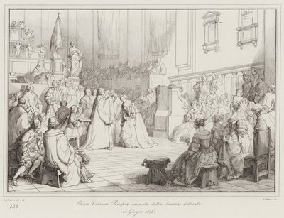 Elena Cornaro Piscopia coronata della laurea dottorale da Italian School