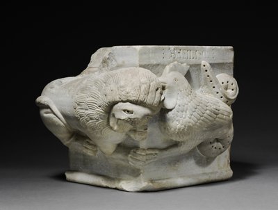 Capitello Impegnato con un Leone e un Basilisco, 1175-1200 da Italian School