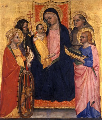 Madonna in trono con Bambino e quattro santi, c.1400 da Italian School
