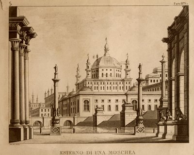 Esterno di una moschea, scenografia per 