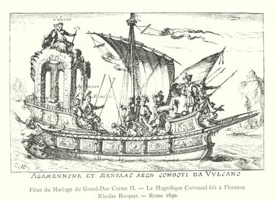 Feste del matrimonio del Granduca Cosimo II, Il magnifico carosello fatto a Firenze, Nicolas Bocquet, Roma 1690 (incisione) da Italian School