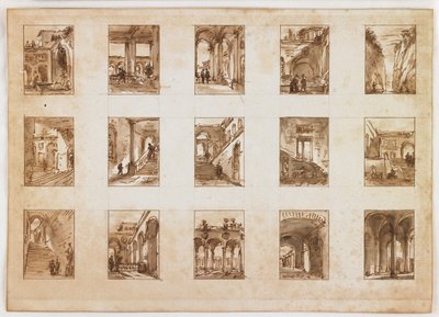 Quindici vedute architettoniche e italiane in miniatura da Italian School