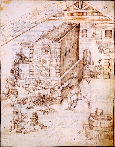 Accensione di un antico forno, c.1630s da Italian School