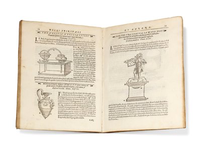 Prima edizione della traduzione di Aleotti dei Pneumatici di Eroe da Italian School