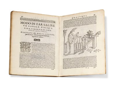 Prima edizione della traduzione di Aleotti dei Pneumatici di Eroe da Italian School
