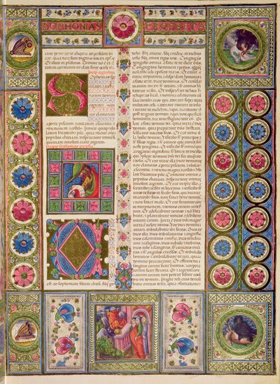 Apertura del Libro del Profeta Sofonia, dalla Bibbia di Borso d