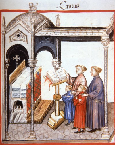 Fol.103r Canto, illustrazione dal Tacuinum Sanitatis Codex Vindobonensis da Italian School