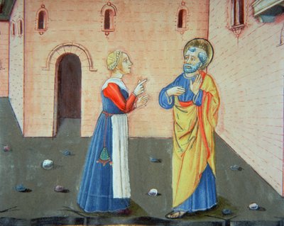 Pietro nega Cristo per la seconda volta da Italian School