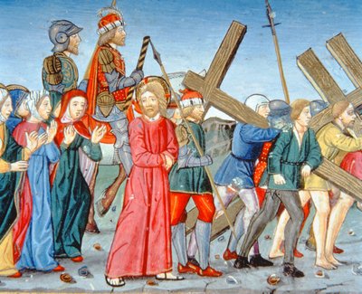 Cristo è condotto al Calvario da Italian School