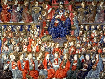 Fol.151v Il Giudizio Universale: I Giusti saranno chiamati al banchetto (pergamena) da Italian School