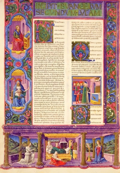 Fol.157v Secondo Vangelo di Luca, dalla Bibbia di Borso d