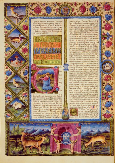 Apertura del libro di Geremia, dalla Bibbia di Borso d
