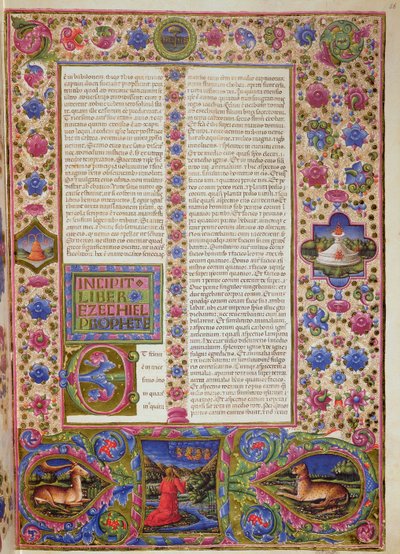 Apertura del libro di Ezechiele, dalla Bibbia di Borso d