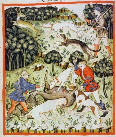 Caccia alla gazzella, illustrazione dal Tacuinum Sanitatis Codex Vindobonensis da Italian School